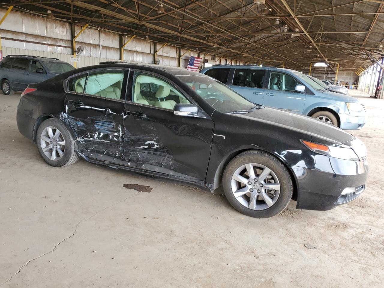 2012 Acura TL VIN 19UUA8F21CA029612 Copart auction photo, side / front end damage thumbnail 4