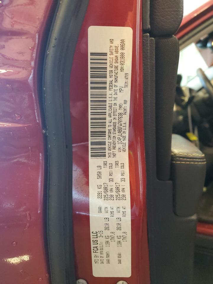 2015 Jeep Grand Cherokee VIN 1C4PJLAB6FW707638 Copart auction photo, front end damage thumbnail 14