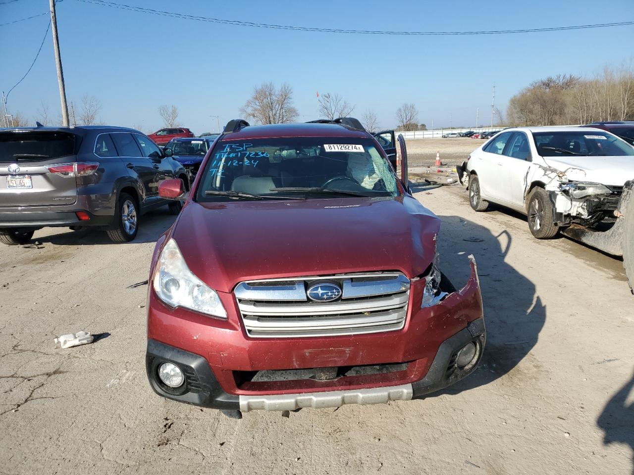 2014 Subaru Outback VIN 4S4BRCMC6E3201679 Copart auction photo, side damage thumbnail 5