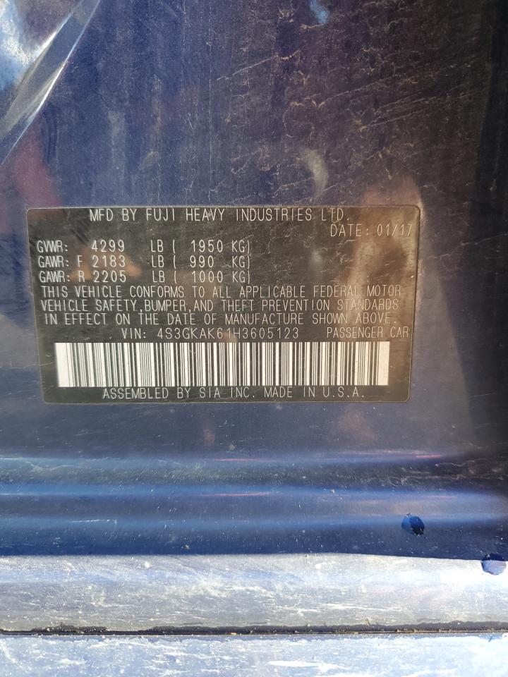 2017 Subaru Impreza VIN 4S3GKAK61H3605123 Copart auction photo, all over damage thumbnail 12