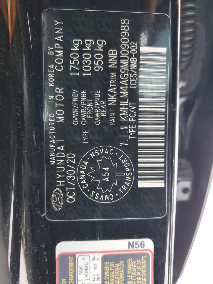 2021 Hyundai Elantra VIN KMHLM4AG9MU090988 Copart auction photo, front end / rear end damage thumbnail 13