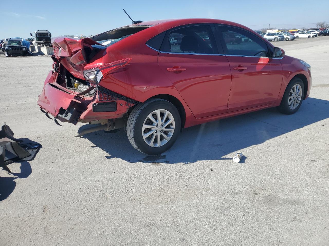 2022 Hyundai Accent VIN 3KPC24A6XNE180247 Copart auction photo, rear end damage thumbnail 3