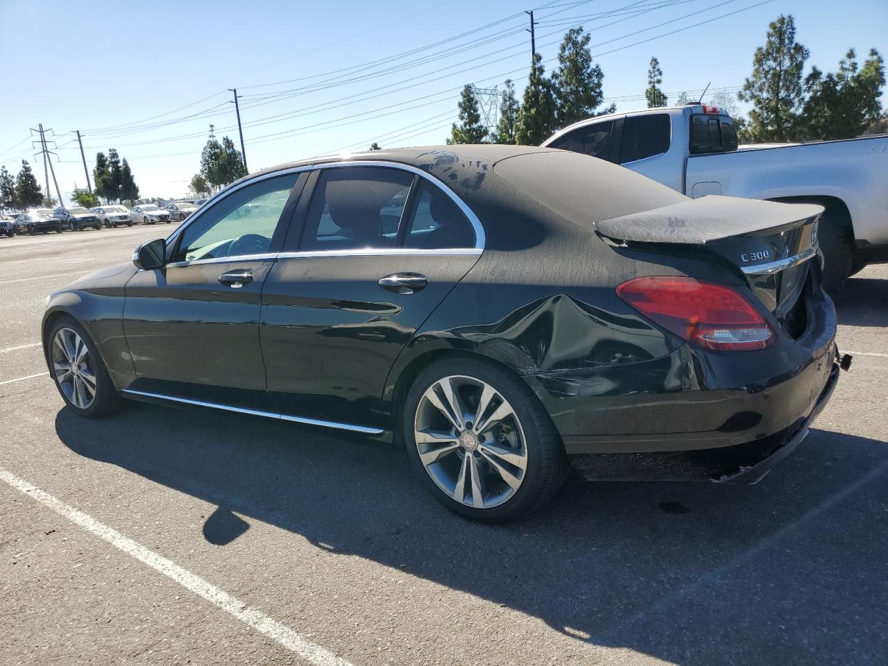 2015 Mercedes-Benz C-klasse VIN 55SWF4JB1FU086914 Copart auction photo, rear end damage thumbnail 2
