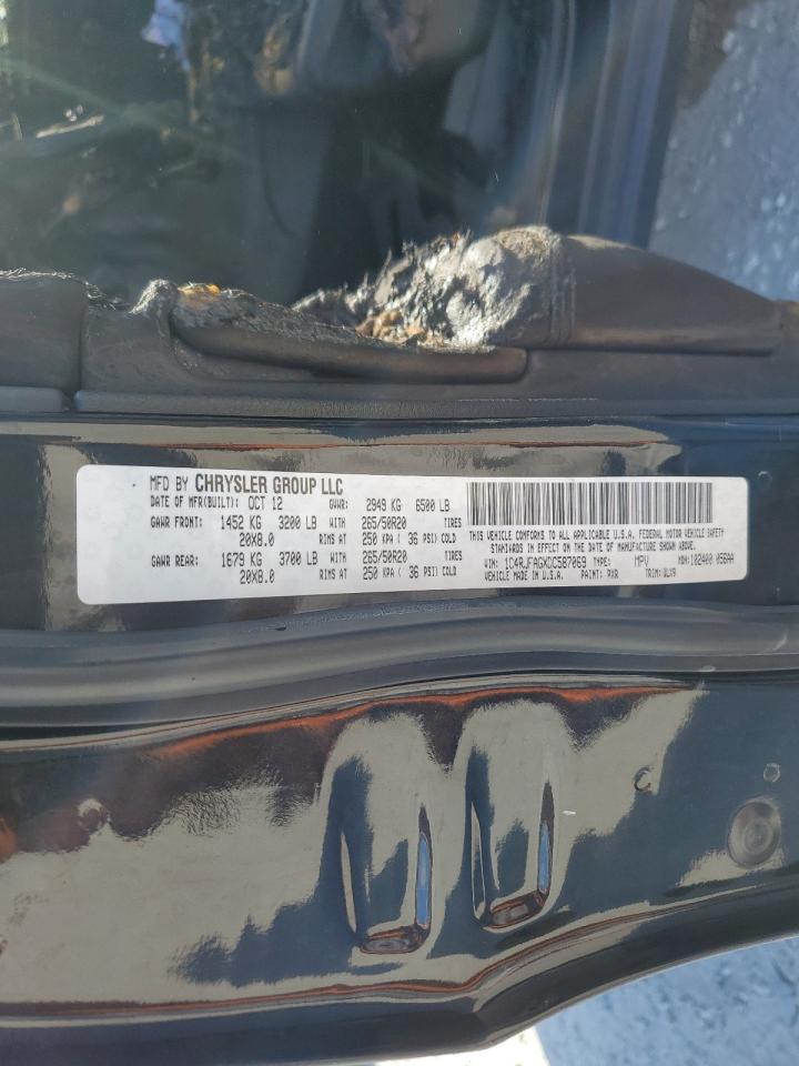 2013 Jeep Grand Cherokee VIN 1C4RJFAGXDC587069 Copart auction photo, burn - interior / burn damage thumbnail 13