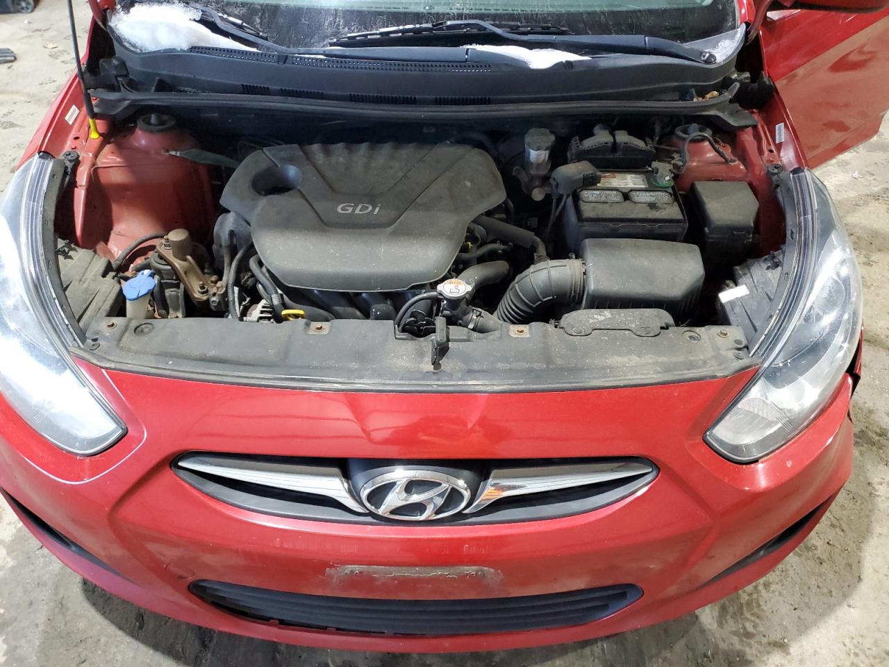 2013 Hyundai Accent VIN KMHCT4AEXDU436600 Copart auction photo, front end / side damage thumbnail 11