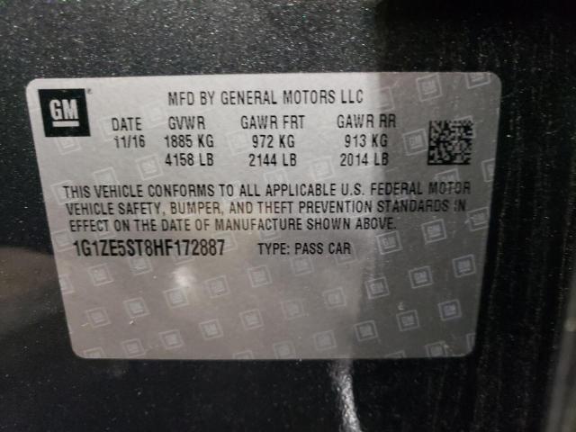 2017 Chevrolet Malibu VIN 1G1ZE5ST8HF172887 Copart auction photo, vandalism damage thumbnail 12