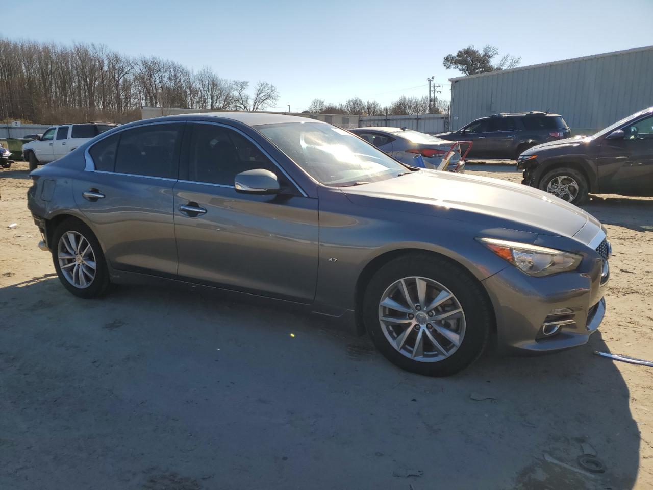 2014 Infiniti Q50 VIN JN1BV7AR4EM705256 Copart auction photo, rear end damage thumbnail 4