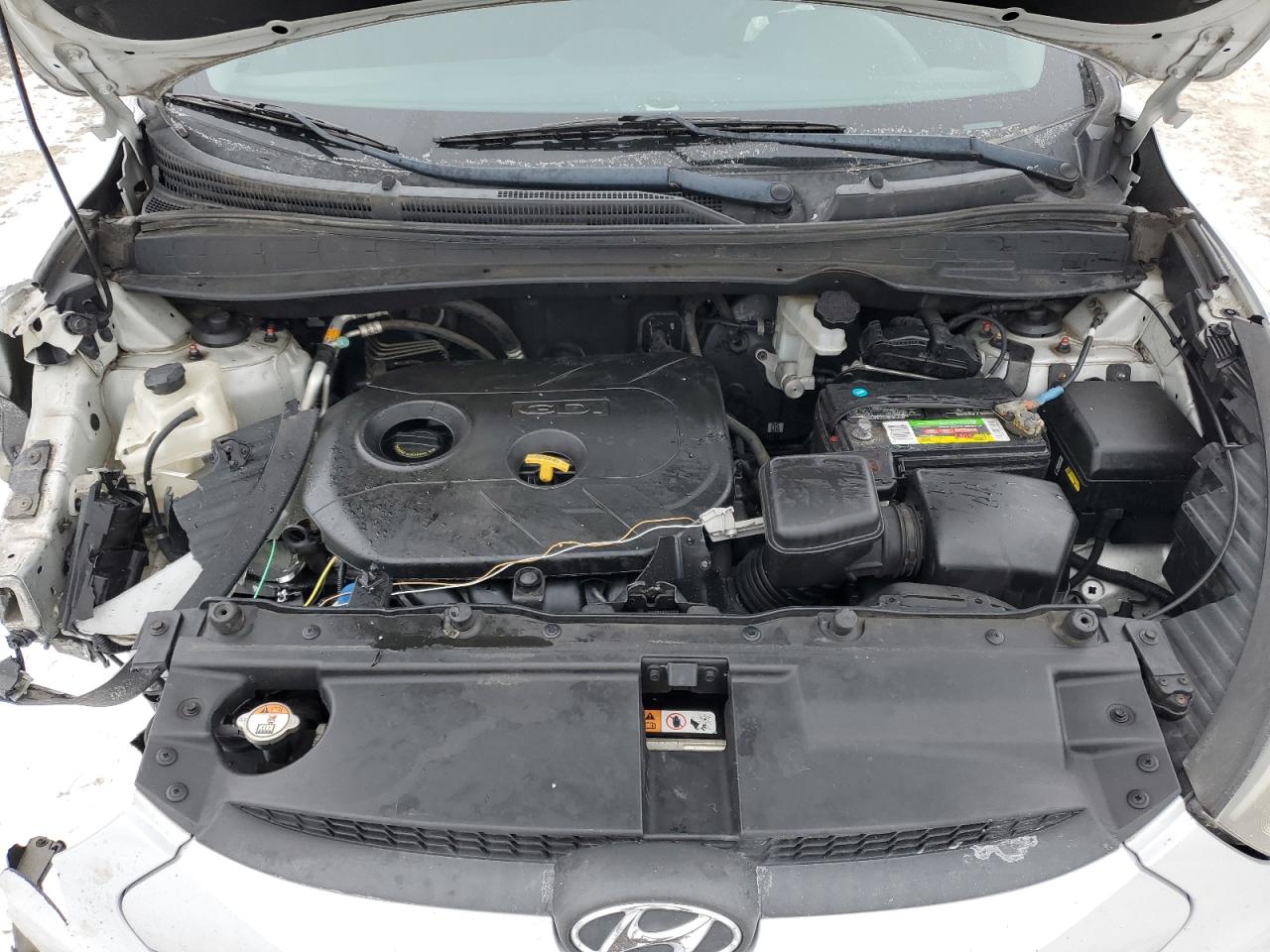 2014 Hyundai Tucson VIN KM8JTCAF9EU893510 Copart auction photo, front end / side damage thumbnail 13