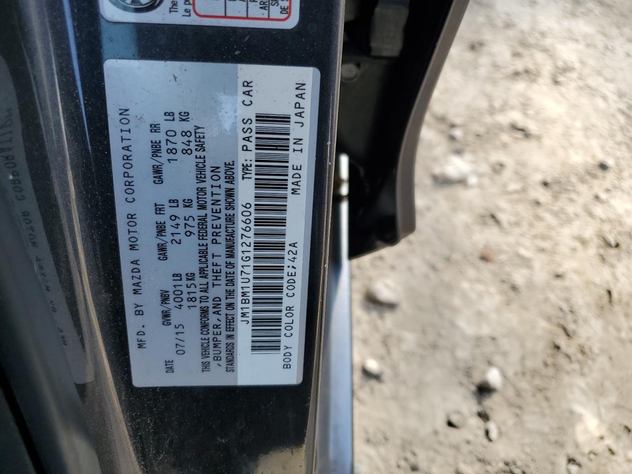 2016 Mazda 3 VIN JM1BM1U71G1276606 Copart auction photo, front end damage thumbnail 14