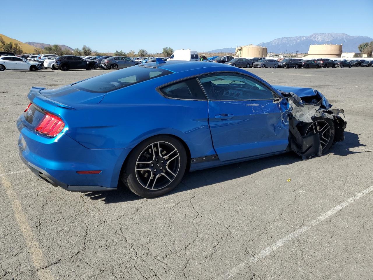 2021 Ford Mustang VIN 1FA6P8CF7M5106674 Copart auction photo, front end / side damage thumbnail 3