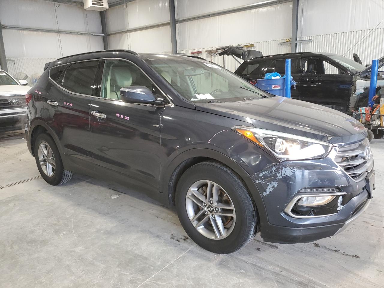 2018 Hyundai Santa Fe VIN 5XYZU3LBXJG512998 Copart auction photo, all over damage thumbnail 4