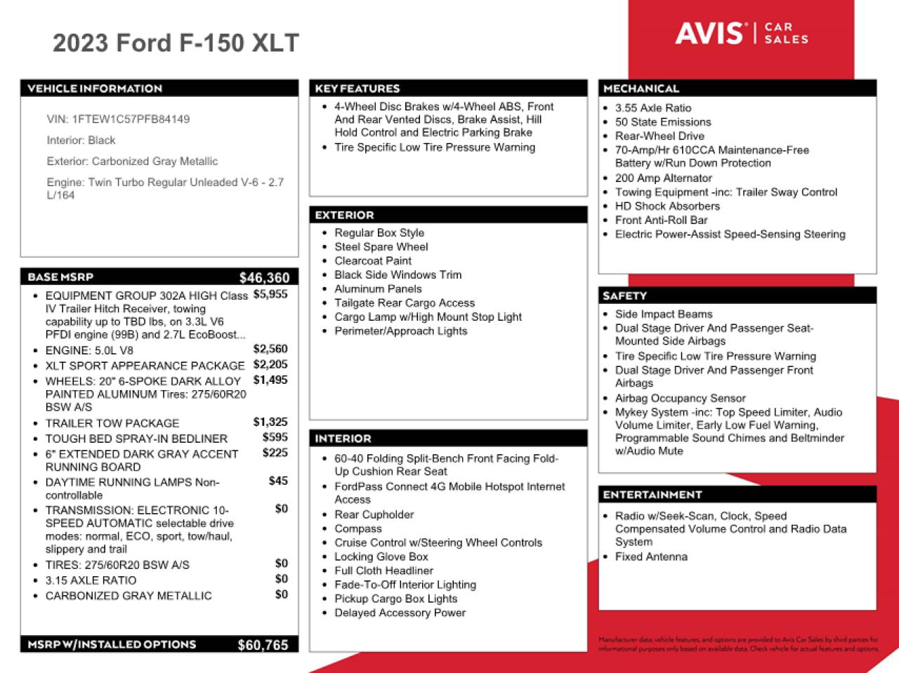 2023 Ford F-150 VIN 1FTEW1C57PFB84149 Copart auction photo, water/flood damage thumbnail 12