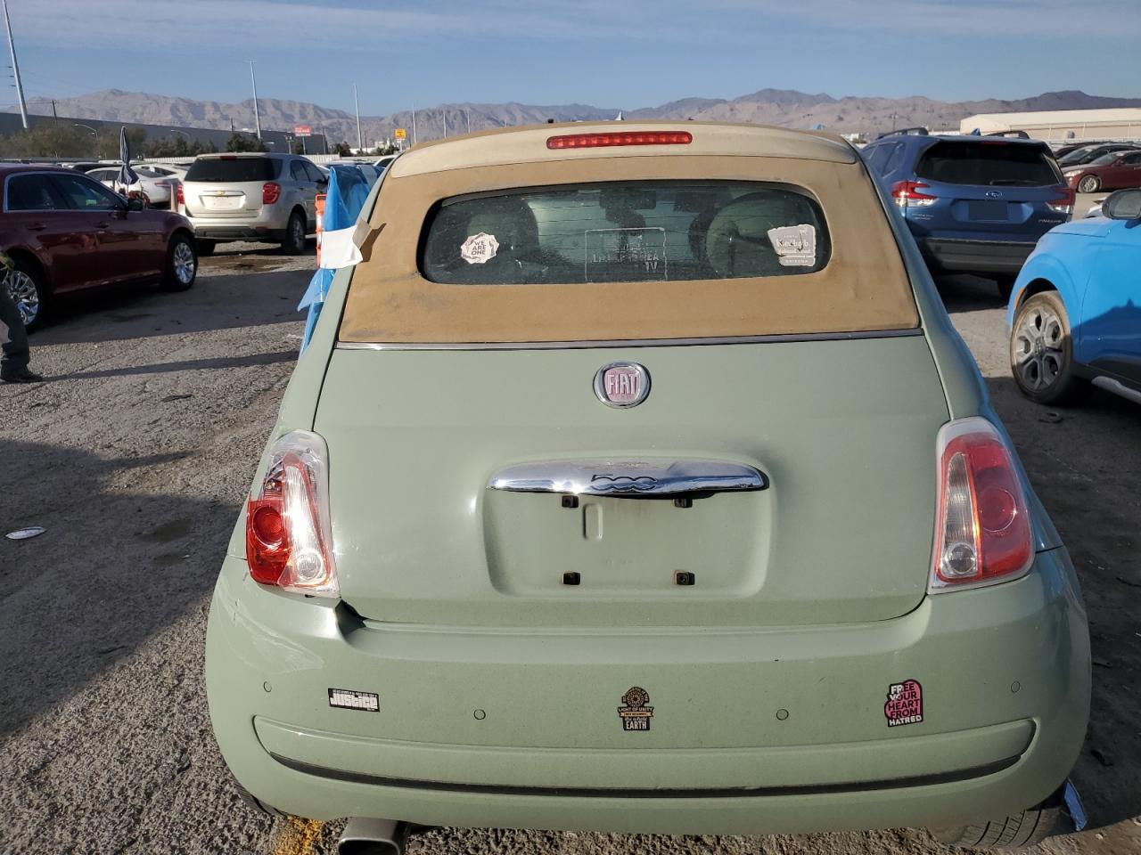 2013 Fiat 500 VIN 3C3CFFDR7DT554334 Copart auction photo, side / front end damage thumbnail 6