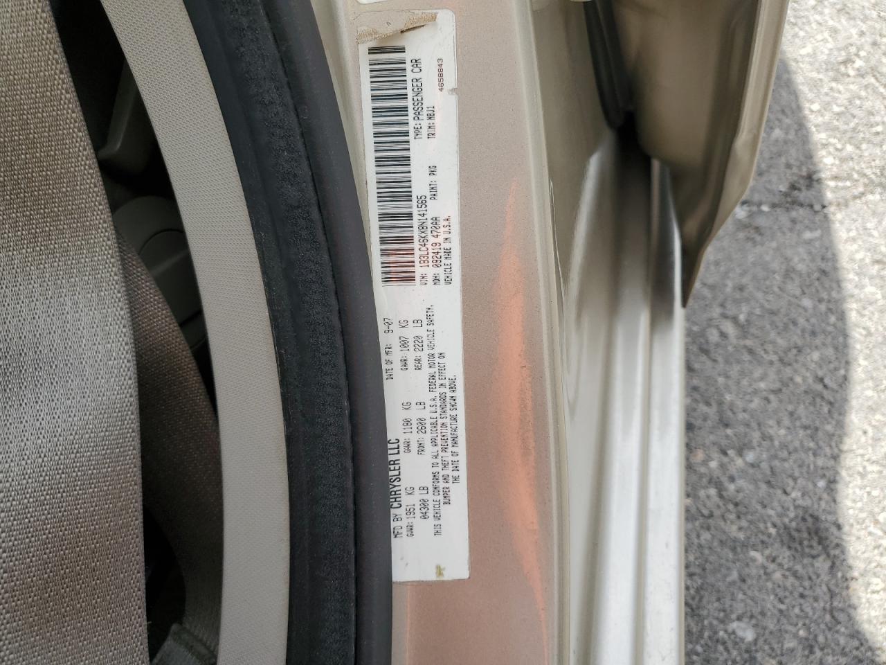 2008 Dodge Avenger VIN 1B3LC46KX8N141565 Copart auction photo, front end damage thumbnail 15