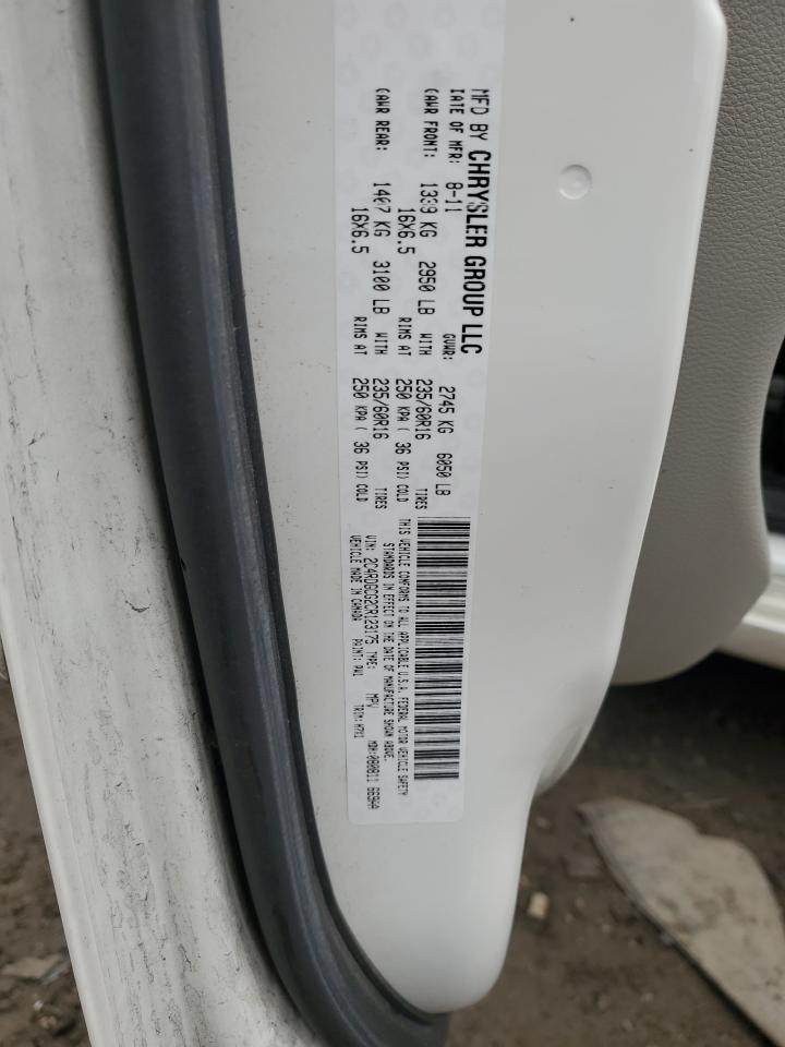 2012 Dodge Caravan VIN 2C4RDGCG2CR123175 Copart auction photo, side damage thumbnail 13