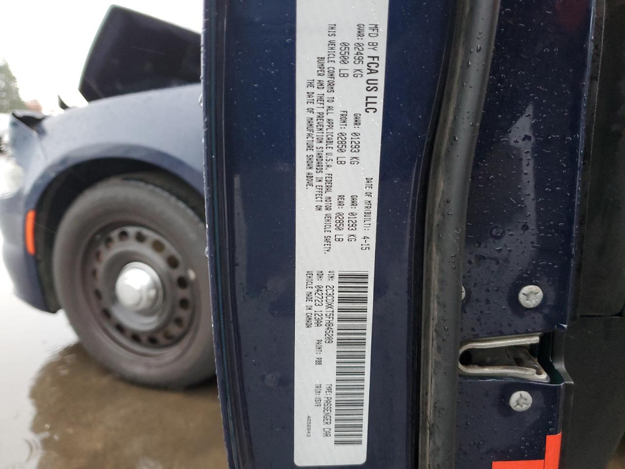 2015 Dodge Charger VIN 2C3CDXKT5FH845209 Copart auction photo, front end damage thumbnail 14
