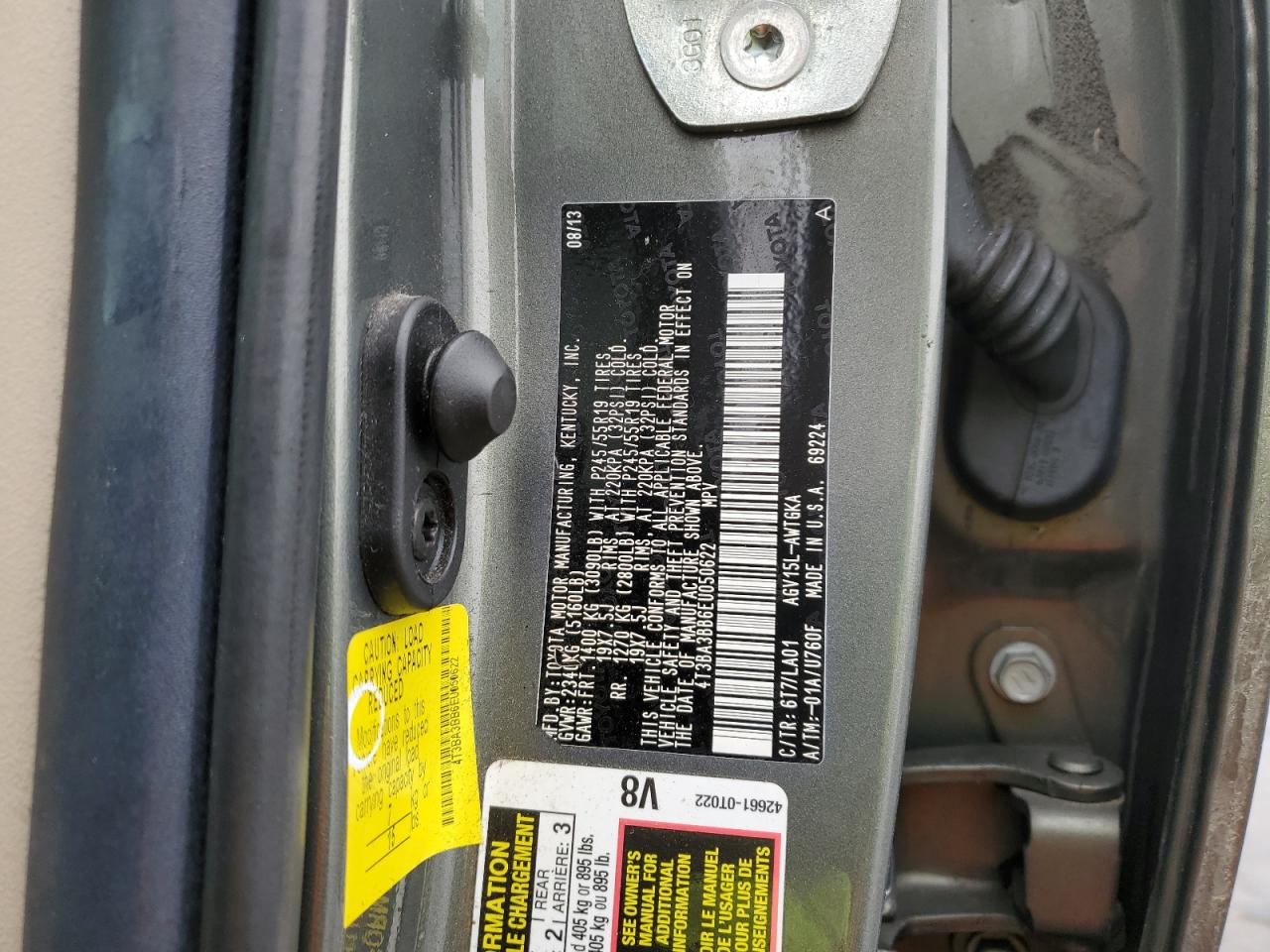 2014 Toyota Venza VIN 4T3BA3BB6EU050622 Copart auction photo, front end / side damage thumbnail 15