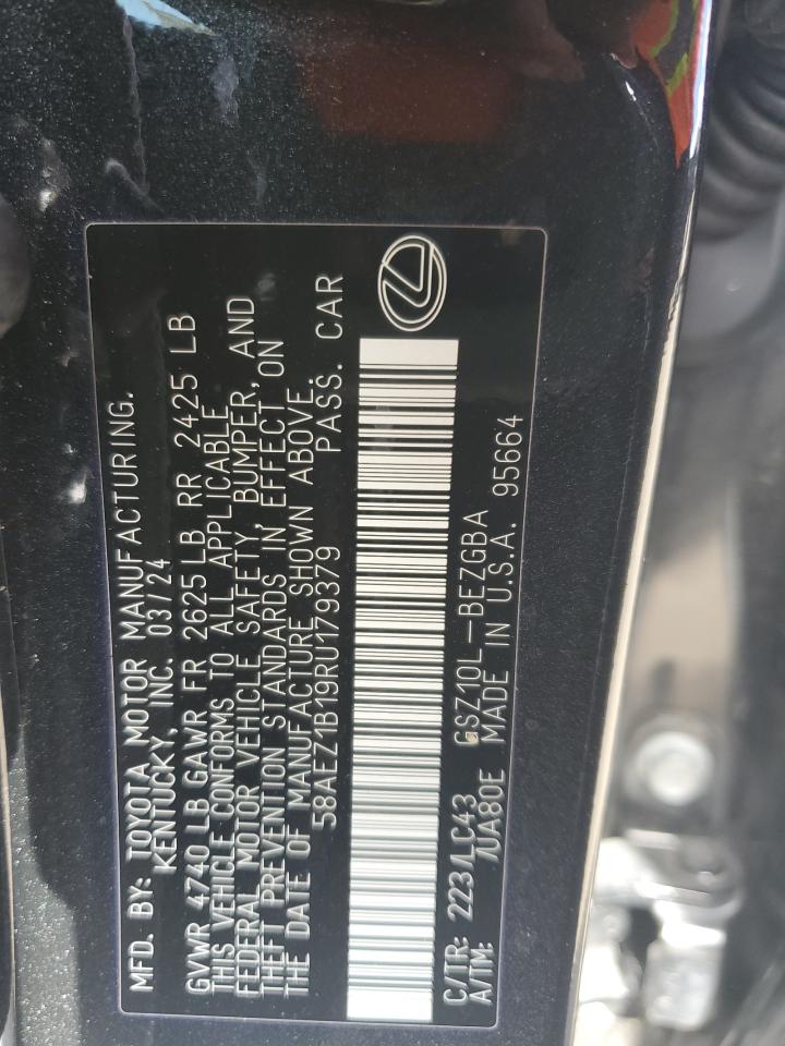 2024 Lexus ES VIN 58AEZ1B19RU179379 Copart auction photo, front end damage thumbnail 13