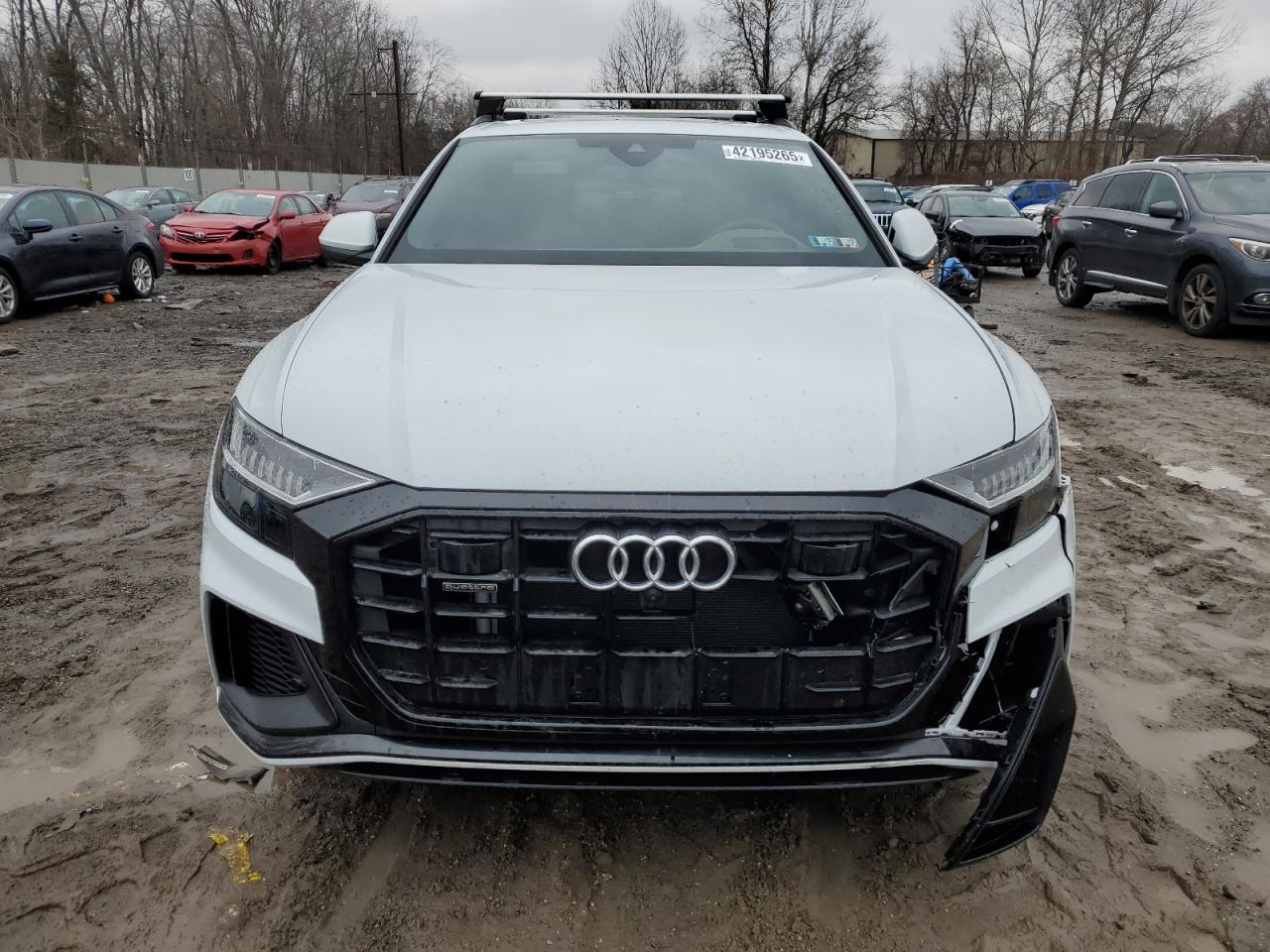 2023 Audi Q8 VIN WA1FVBF1XPD041546 Copart auction photo, front end / side damage thumbnail 5