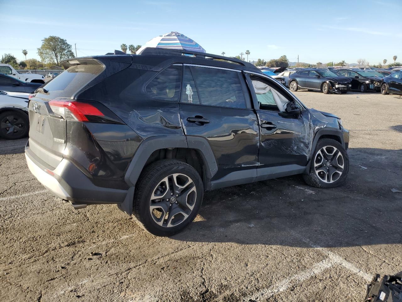 2019 Toyota RAV 4 VIN 2T3J1RFVXKC013881 Copart auction photo, all over damage thumbnail 3