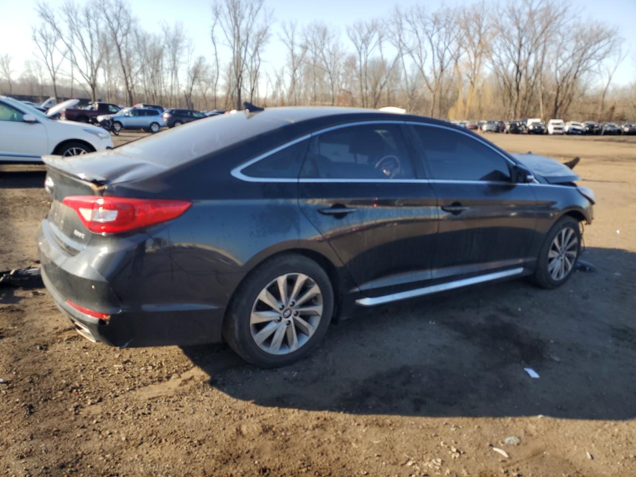 2017 Hyundai Sonata VIN 5NPE34AF4HH461580 Copart auction photo, front end / rear end damage thumbnail 3