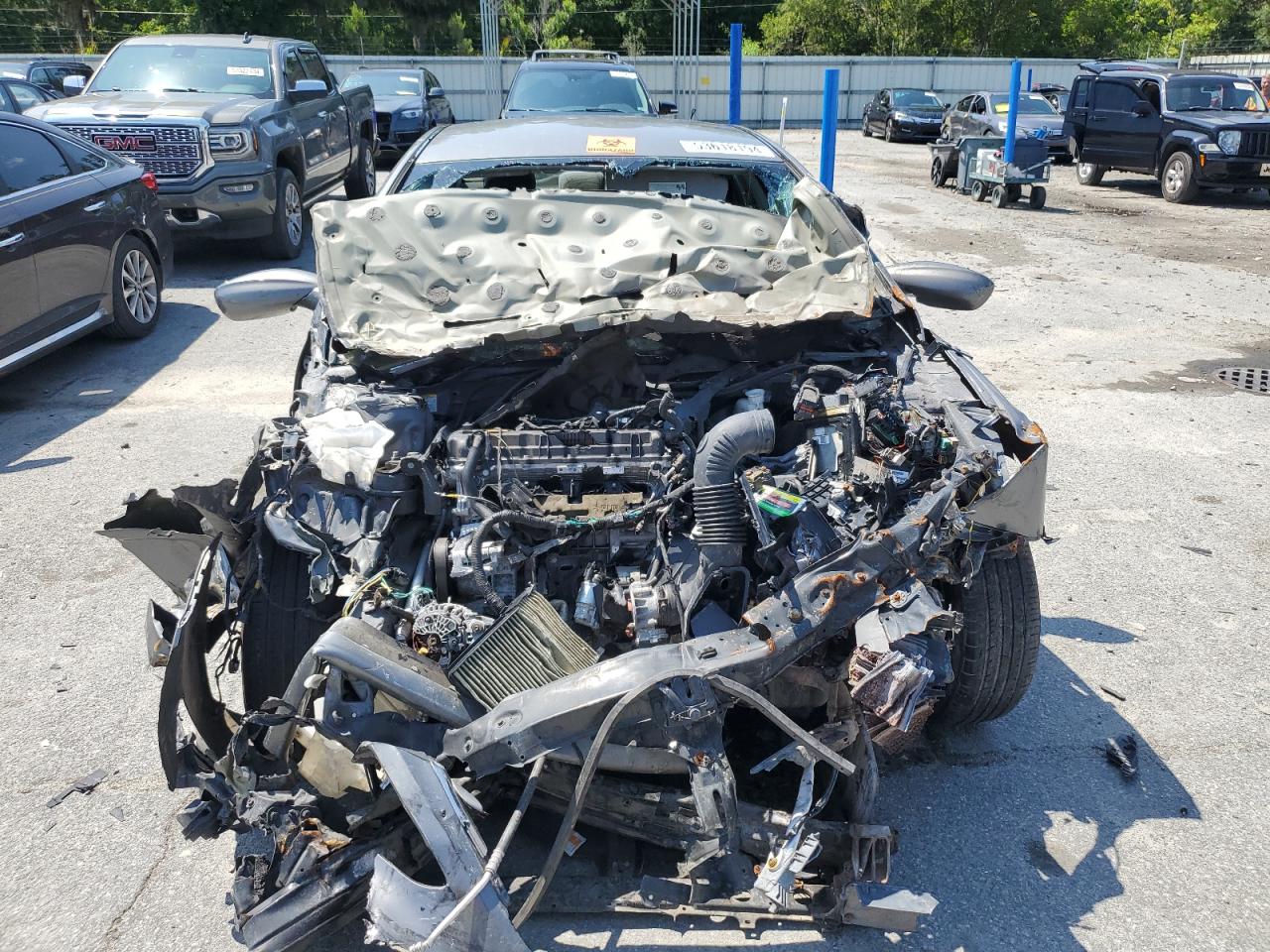 2013 Hyundai Sonata VIN 5NPEB4AC4DH738506 Copart auction photo, front end / top/roof damage thumbnail 5