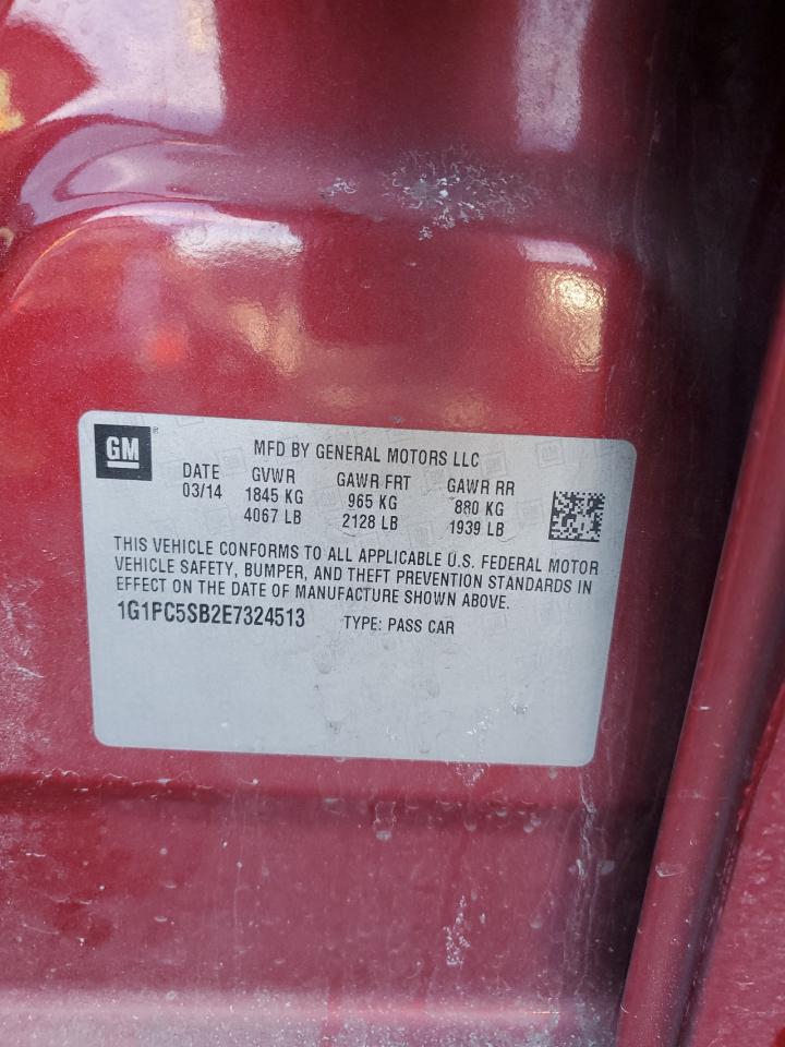 2014 Chevrolet Cruze VIN 1G1PC5SB2E7324513 Copart auction photo, side damage thumbnail 12