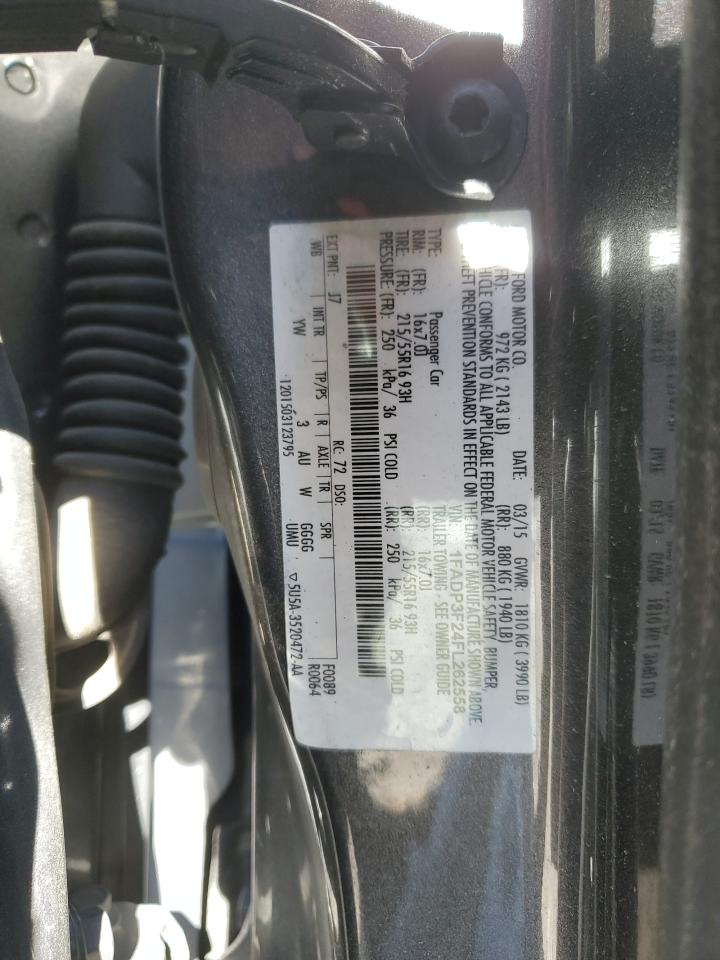 2015 Ford Focus VIN 1FADP3F24FL262558 Copart auction photo, front end damage thumbnail 13