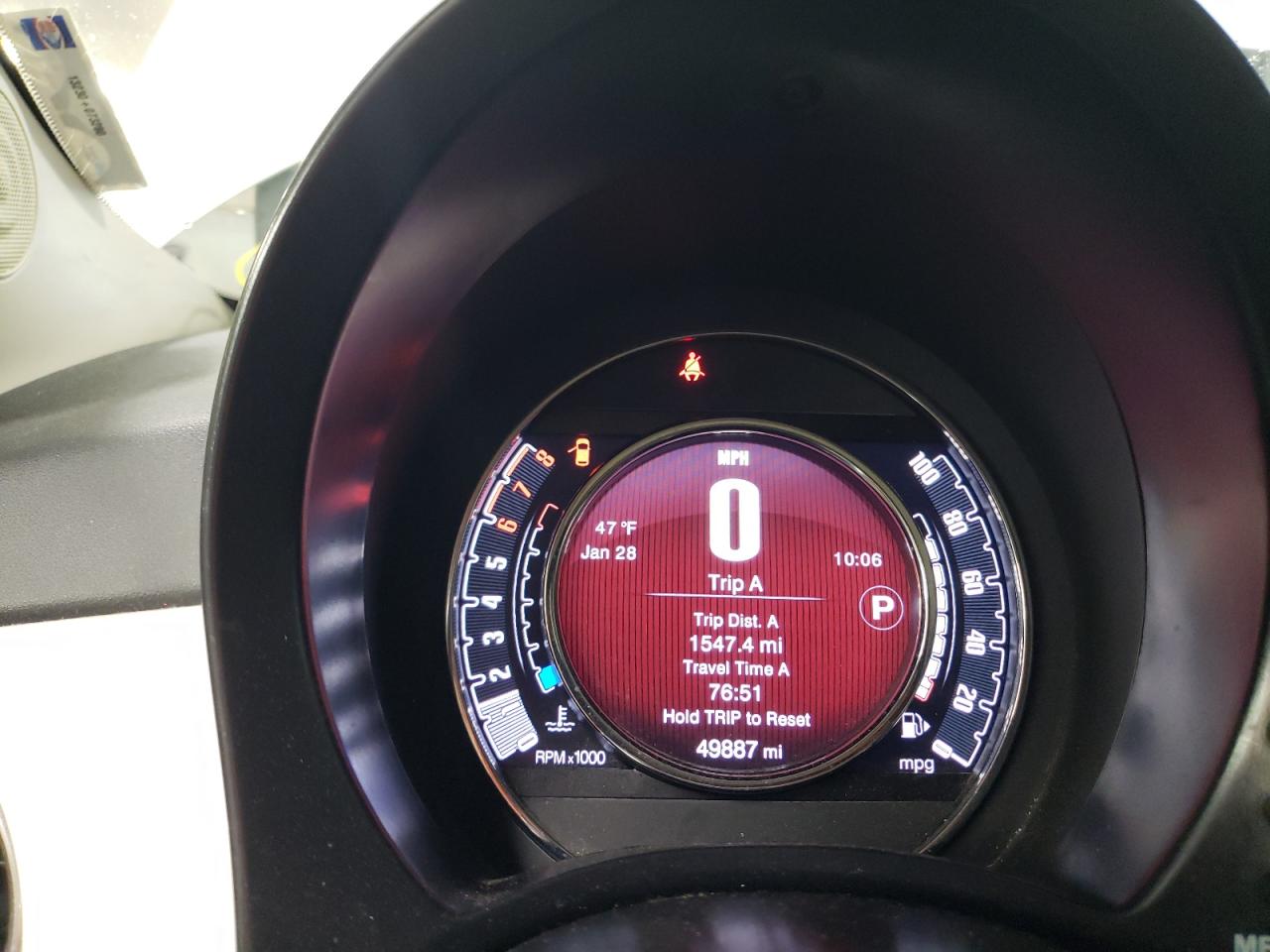 2017 Fiat 500 VIN 3C3CFFKR4HT700052 Copart auction photo, rear end / front end damage thumbnail 9