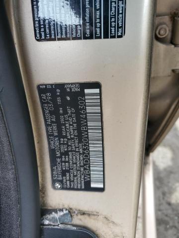 1998 BMW 5er VIN WBADD6320WBW46302 Copart auction photo, vandalism damage thumbnail 12