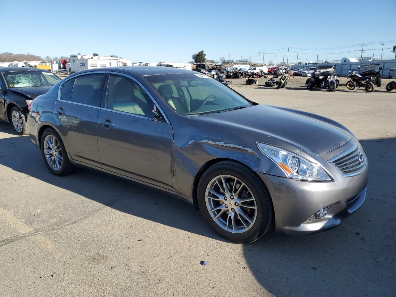 2011 Infiniti G VIN JN1CV6AP7BM505089 Copart auction photo, front end / side damage thumbnail 4