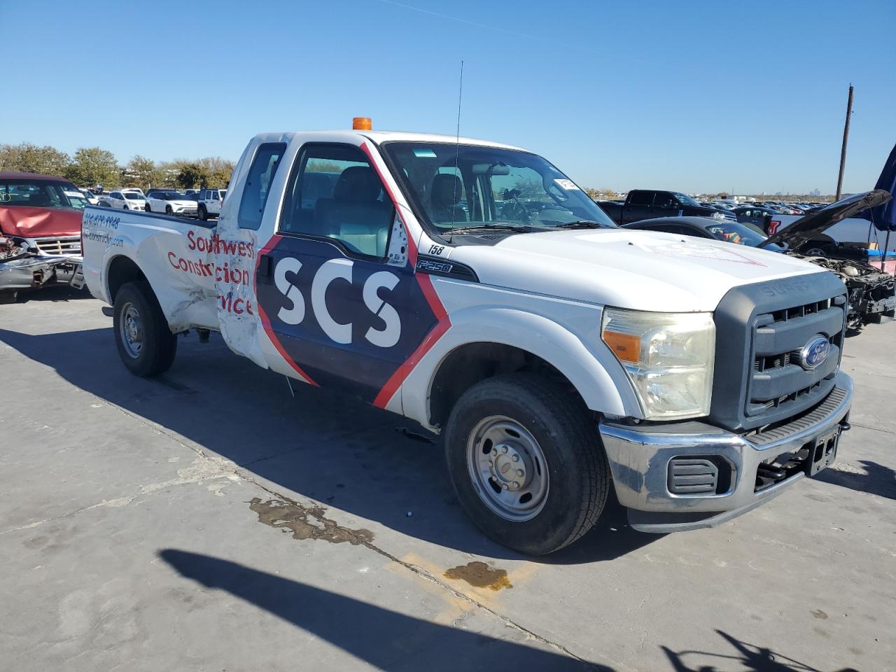 2013 Ford F250 VIN 1FT7X2A62DEB03759 Copart auction photo, side / rear end damage thumbnail 4