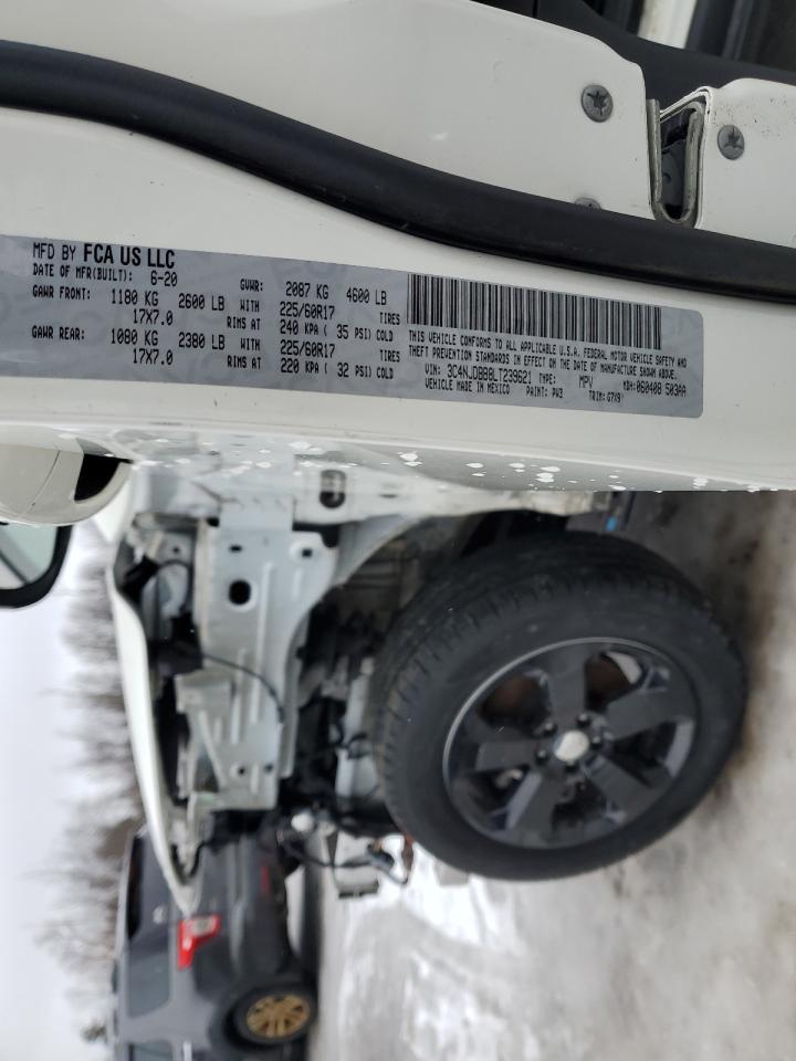 2020 Jeep Compass VIN 3C4NJDBB8LT239621 Copart auction photo, front end damage thumbnail 14
