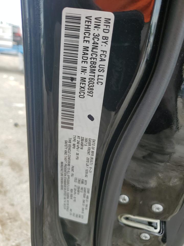 2021 Jeep Compass VIN 3C4NJCEB8MT603897 Copart auction photo, front end damage thumbnail 13