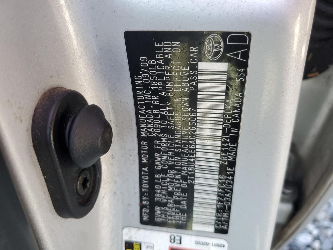 2010 Toyota Corolla VIN 2T1BU4EE6AC265067 Copart auction photo, water/flood damage thumbnail 13