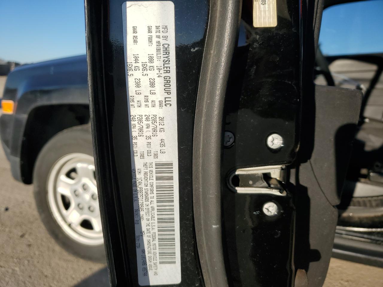 2015 Jeep Liberty (Patriot) VIN 1C4NJPBB7FD179505 Copart auction photo, rear end damage thumbnail 13