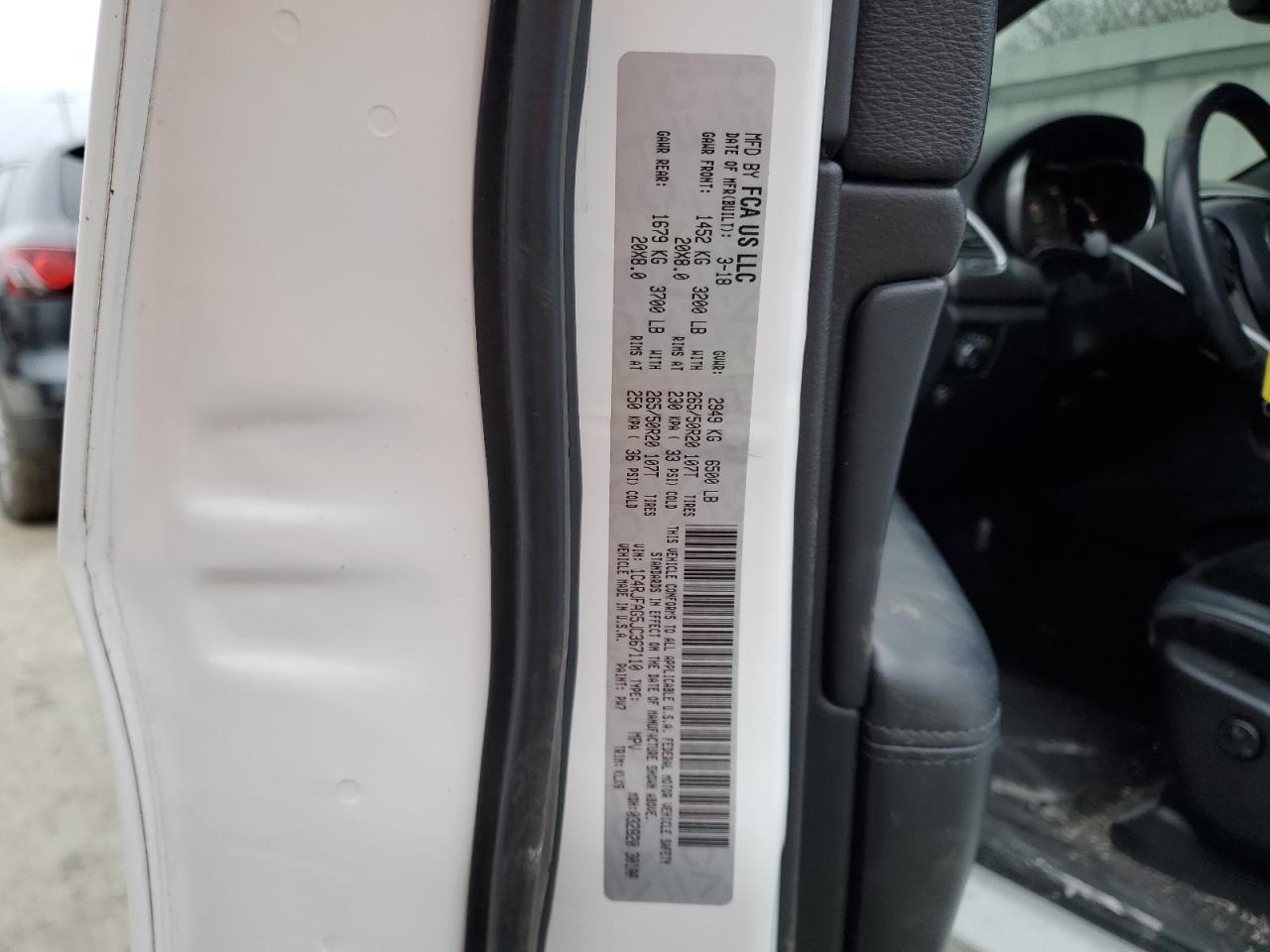 2018 Jeep Grand Cherokee VIN 1C4RJFAG5JC367110 Copart auction photo, rear end damage thumbnail 13