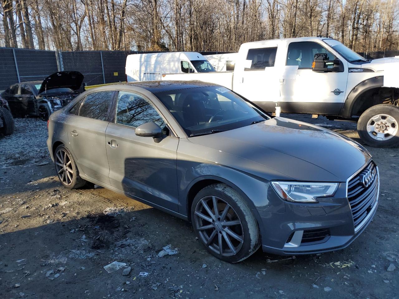 2017 Audi A3 VIN WAUAUGFF1H1060885 Copart auction photo, side / front end damage thumbnail 4
