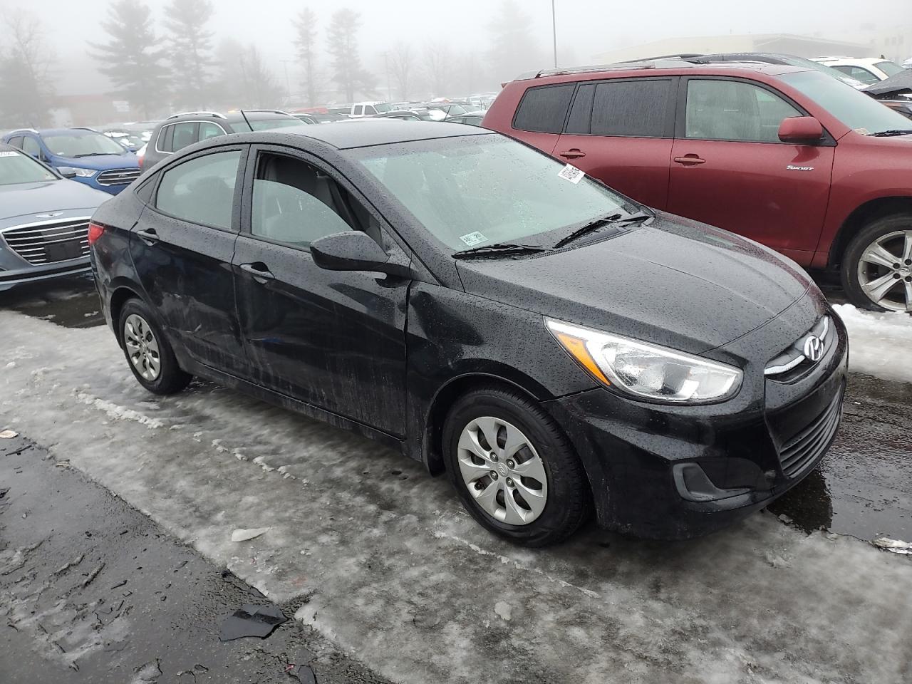 2017 Hyundai Accent VIN KMHCT4AE4HU356537 Copart auction photo, front end / side damage thumbnail 4