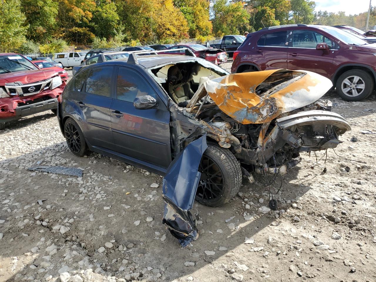 2014 Subaru WRX VIN JF1GR7E67EG246932 Copart auction photo, front end / burn damage thumbnail 4
