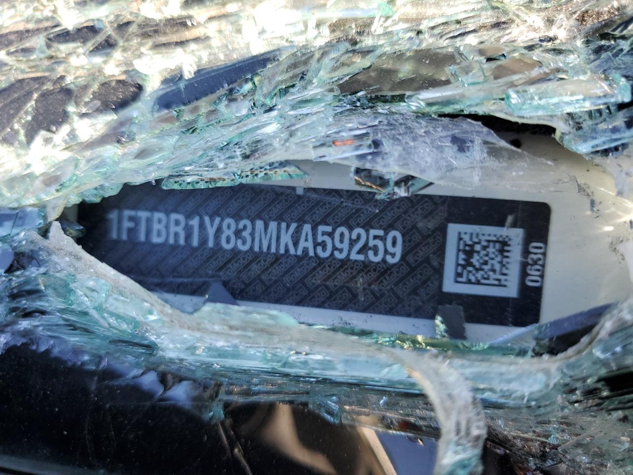 2021 Ford Transit VIN 1FTBR1Y83MKA59259 Copart auction photo, rollover / rear end damage thumbnail 15