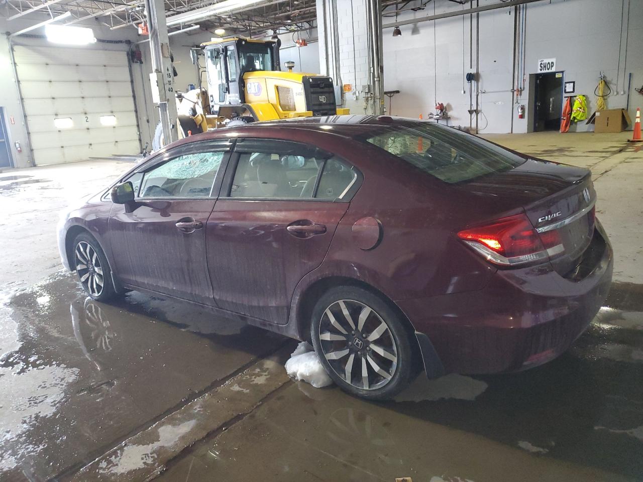 2015 Honda Civic VIN 2HGFB2F72FH043507 Copart auction photo, top/roof / front end damage thumbnail 2