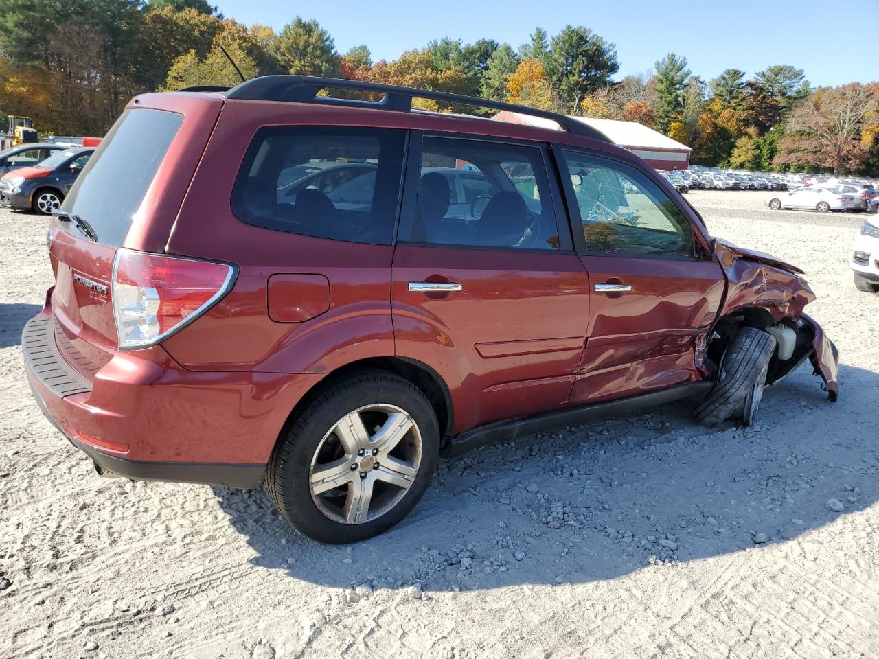 2009 Subaru Forester VIN JF2SH65639H705568 Copart auction photo, front end / side damage thumbnail 3