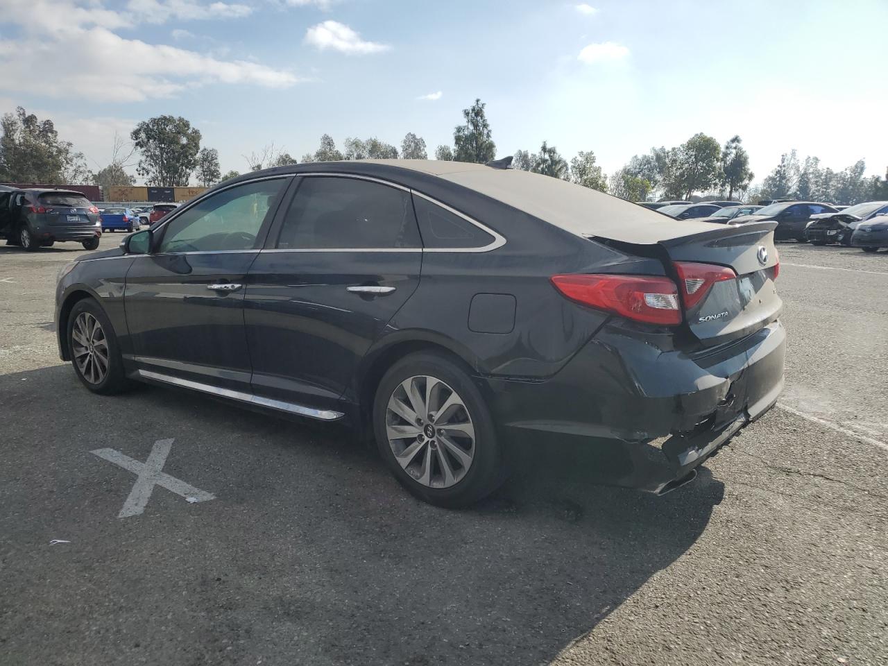 2015 Hyundai Sonata VIN 5NPE34AF1FH251161 Copart auction photo, rear end damage thumbnail 2
