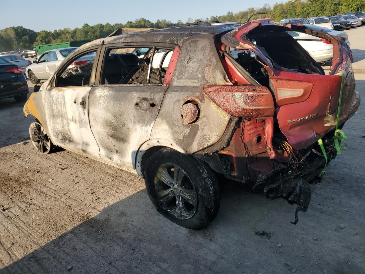 2013 KIA Sportage VIN KNDPBCA25D7367368 Copart auction photo, burn damage thumbnail 2