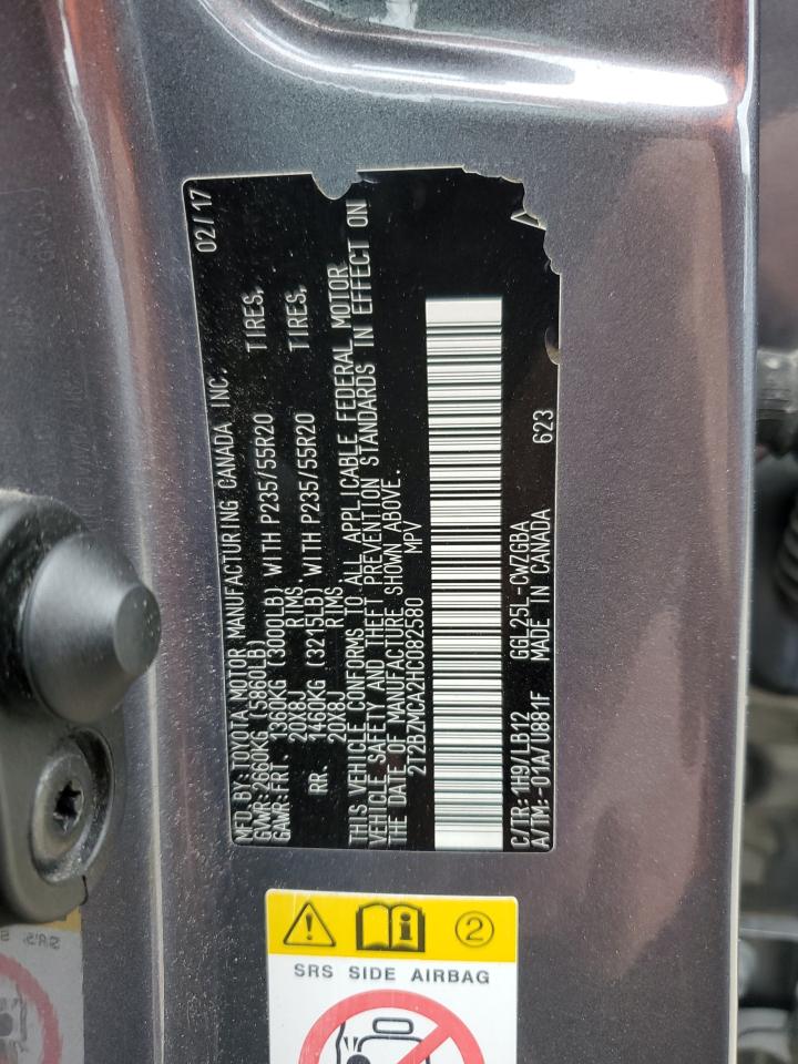 2017 Lexus RX VIN 2T2BZMCA2HC082580 Copart auction photo, rear end / side damage thumbnail 14