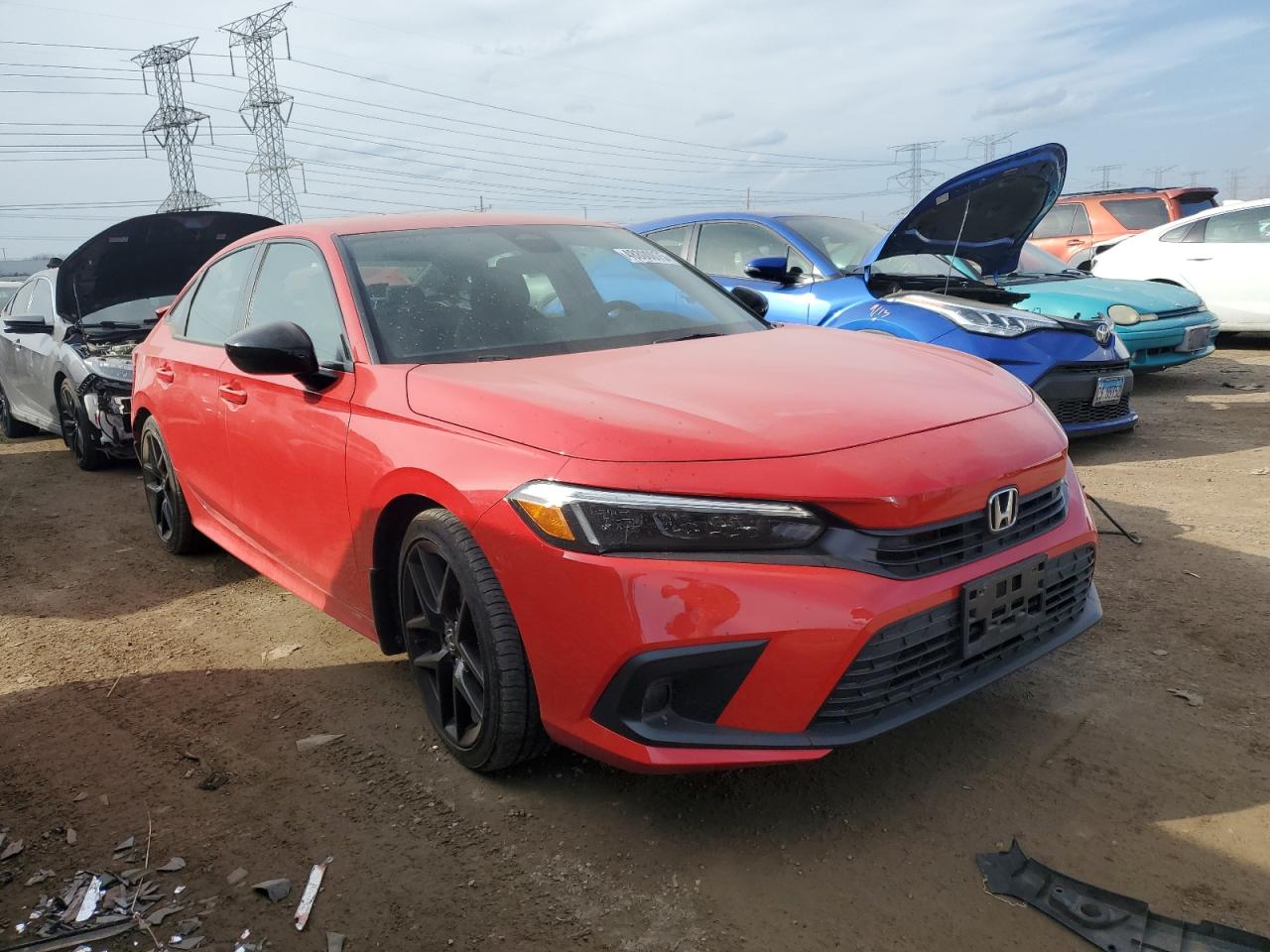 2022 Honda Civic VIN 2HGFE2F56NH591031 Copart auction photo, rear end / minor dent/scratches damage thumbnail 4