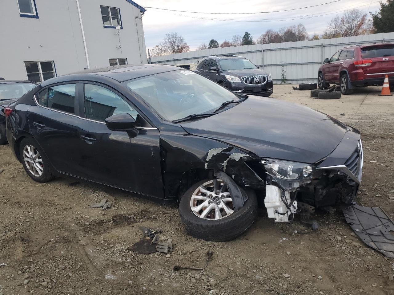 2016 Mazda 3 VIN 3MZBM1W79GM268881 Copart auction photo, front end / side damage thumbnail 4