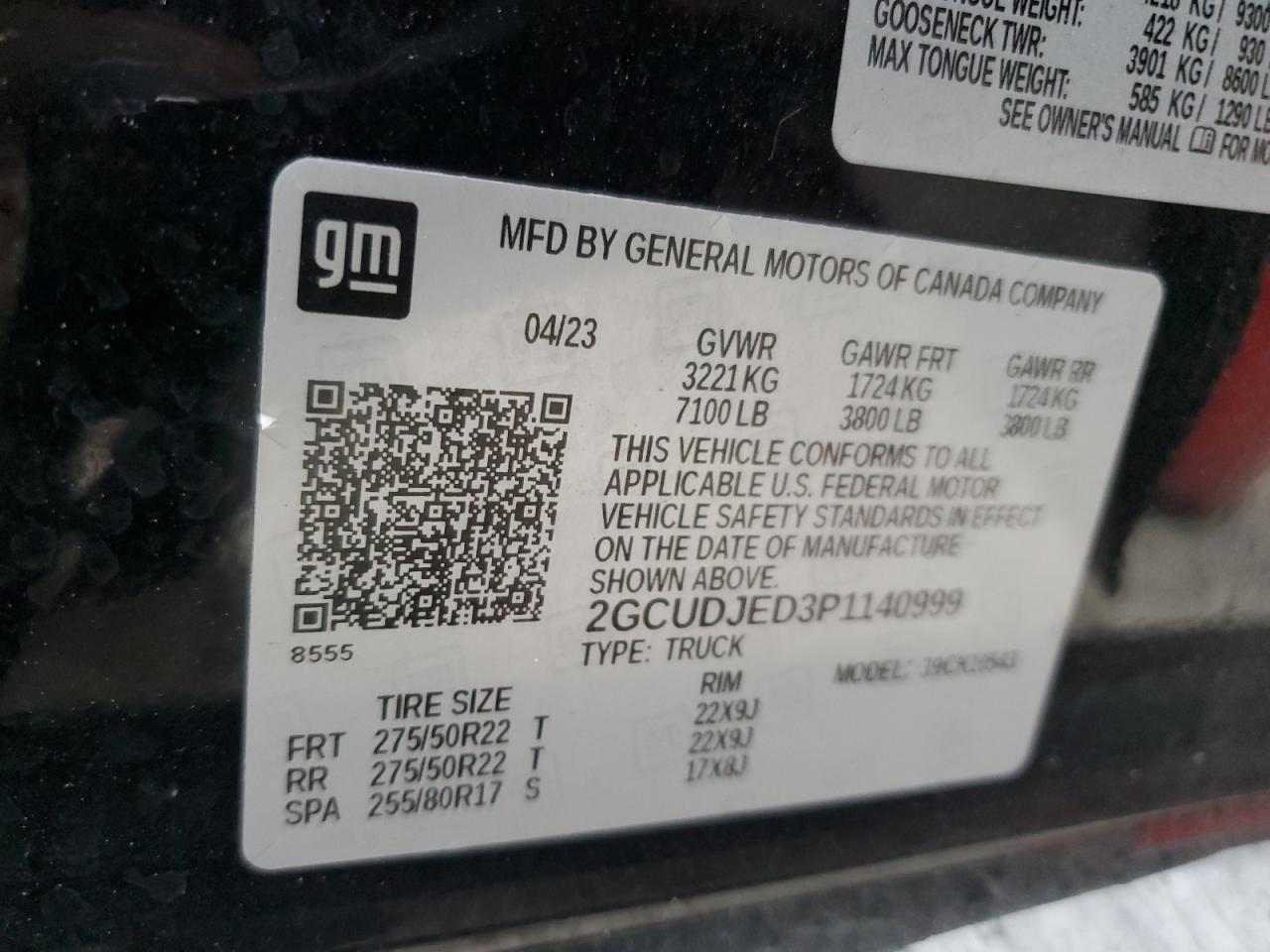2023 Chevrolet Silverado VIN 2GCUDJED3P1140999 Copart auction photo, front end / undercarriage damage thumbnail 12
