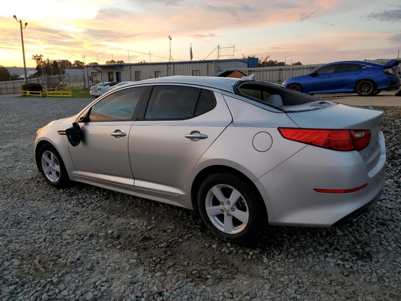 2014 KIA Optima VIN KNAGM4A75E5509028 Copart auction photo, rear end / top/roof damage thumbnail 2